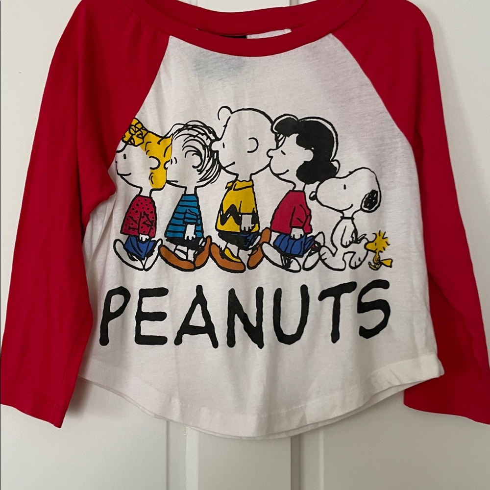 Peanuts Red and White 3/4 Sleeve Shirt